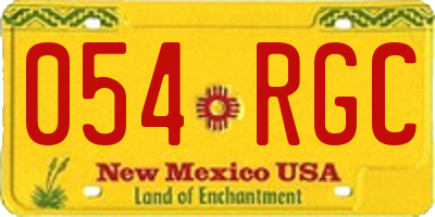 NM license plate 054RGC