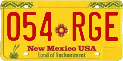 NM license plate 054RGE