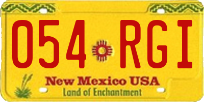 NM license plate 054RGI