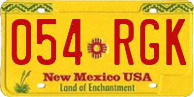 NM license plate 054RGK