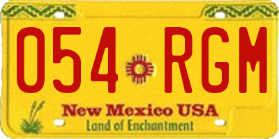 NM license plate 054RGM