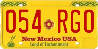 NM license plate 054RGO