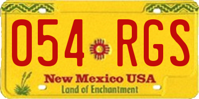 NM license plate 054RGS