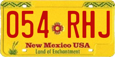 NM license plate 054RHJ