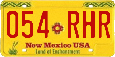 NM license plate 054RHR