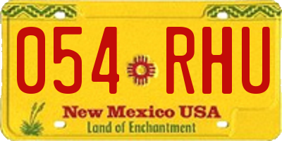 NM license plate 054RHU