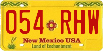 NM license plate 054RHW