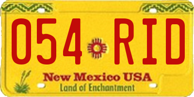 NM license plate 054RID