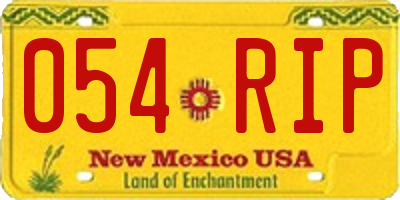NM license plate 054RIP