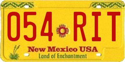 NM license plate 054RIT