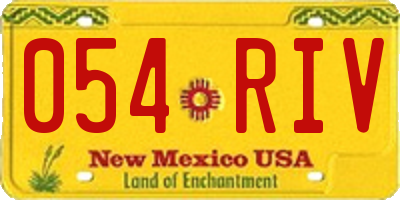 NM license plate 054RIV