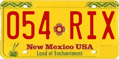 NM license plate 054RIX