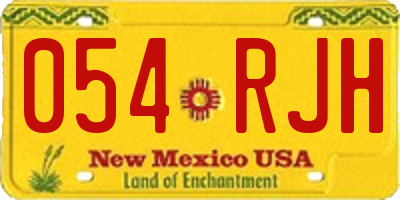 NM license plate 054RJH