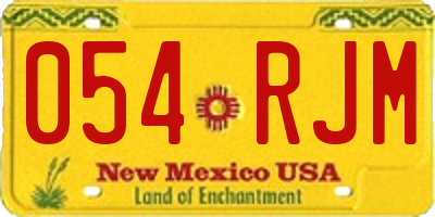 NM license plate 054RJM