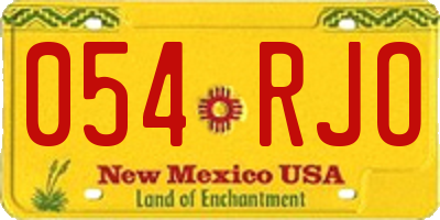 NM license plate 054RJO