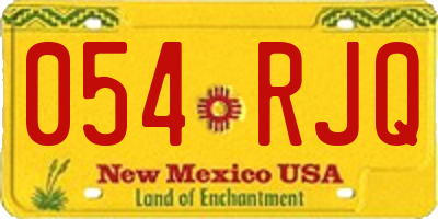 NM license plate 054RJQ