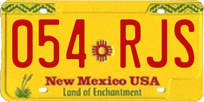 NM license plate 054RJS