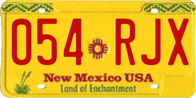 NM license plate 054RJX