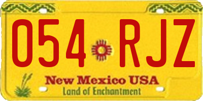 NM license plate 054RJZ