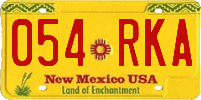 NM license plate 054RKA