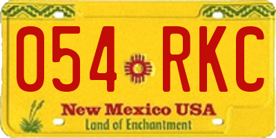 NM license plate 054RKC