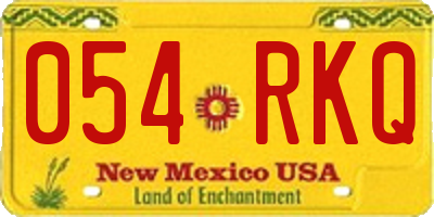 NM license plate 054RKQ