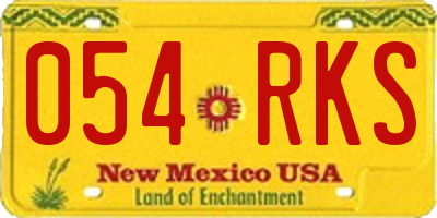 NM license plate 054RKS