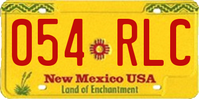 NM license plate 054RLC
