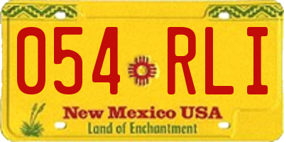 NM license plate 054RLI