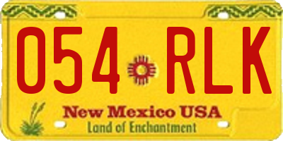 NM license plate 054RLK