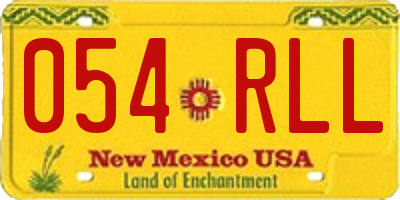 NM license plate 054RLL
