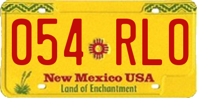 NM license plate 054RLO