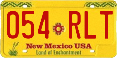 NM license plate 054RLT