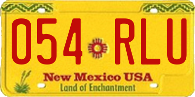 NM license plate 054RLU