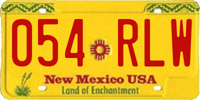 NM license plate 054RLW