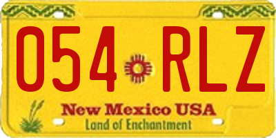 NM license plate 054RLZ