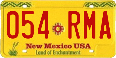 NM license plate 054RMA