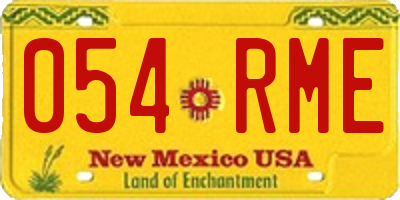 NM license plate 054RME