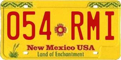 NM license plate 054RMI