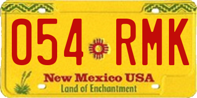 NM license plate 054RMK