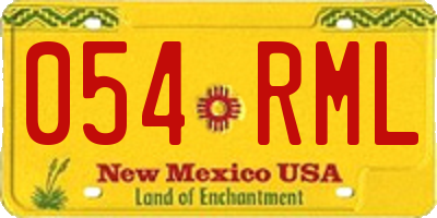 NM license plate 054RML