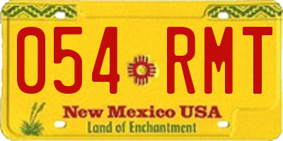 NM license plate 054RMT