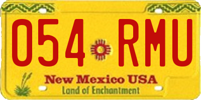 NM license plate 054RMU