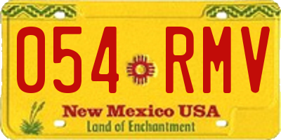 NM license plate 054RMV
