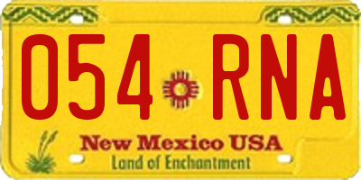 NM license plate 054RNA