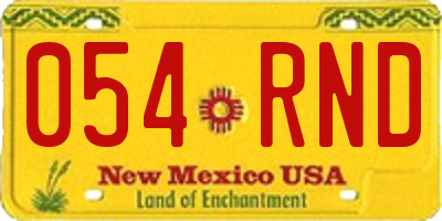 NM license plate 054RND