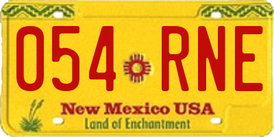 NM license plate 054RNE