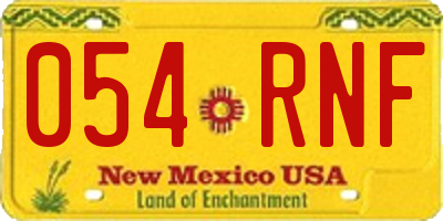 NM license plate 054RNF