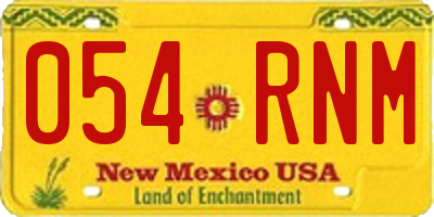 NM license plate 054RNM