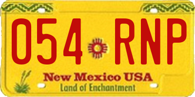 NM license plate 054RNP